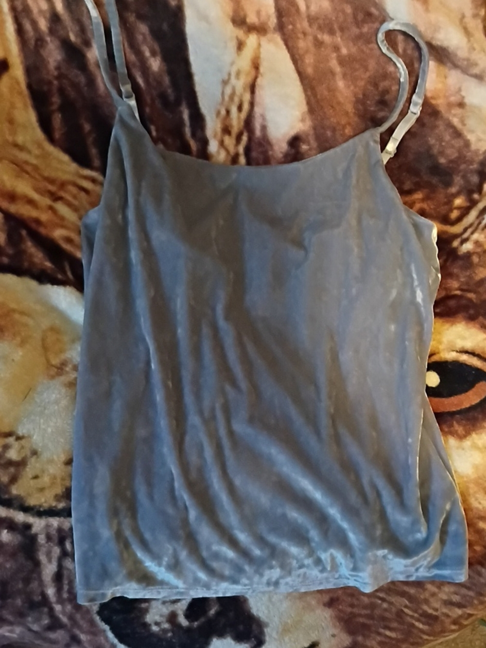 Express Gray Velvet Camisole Top